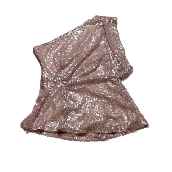 Eva Franco Asymmetric Off The Shoulder Sequin Nightclub Blouse Zipper Closure 4 - Picture 2 of 8